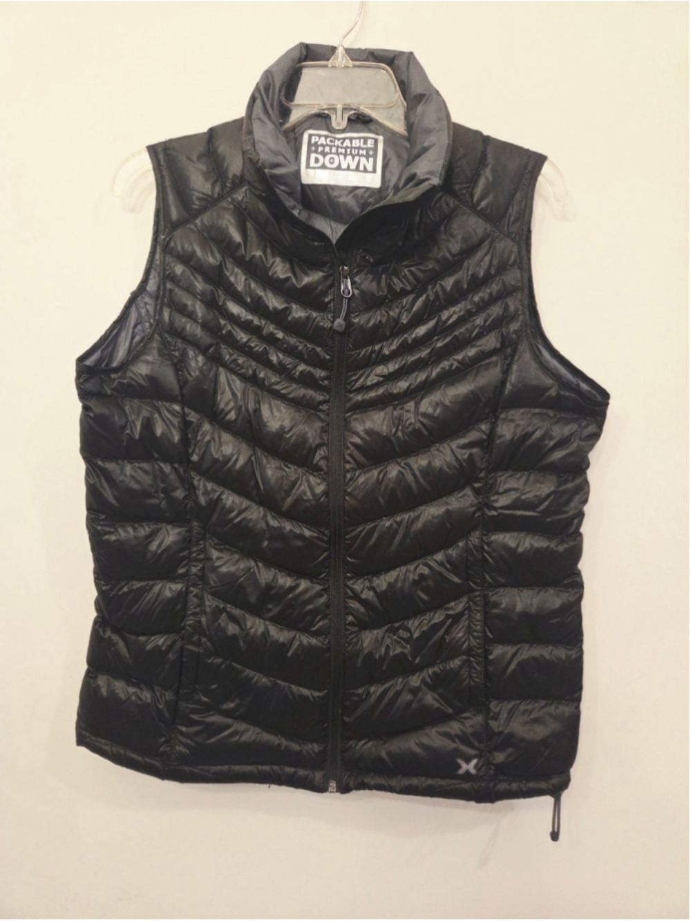 Women's Xersion Packable Down Vest Black Size Medium